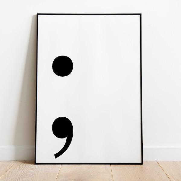 Semicolon Wall Art - Etsy