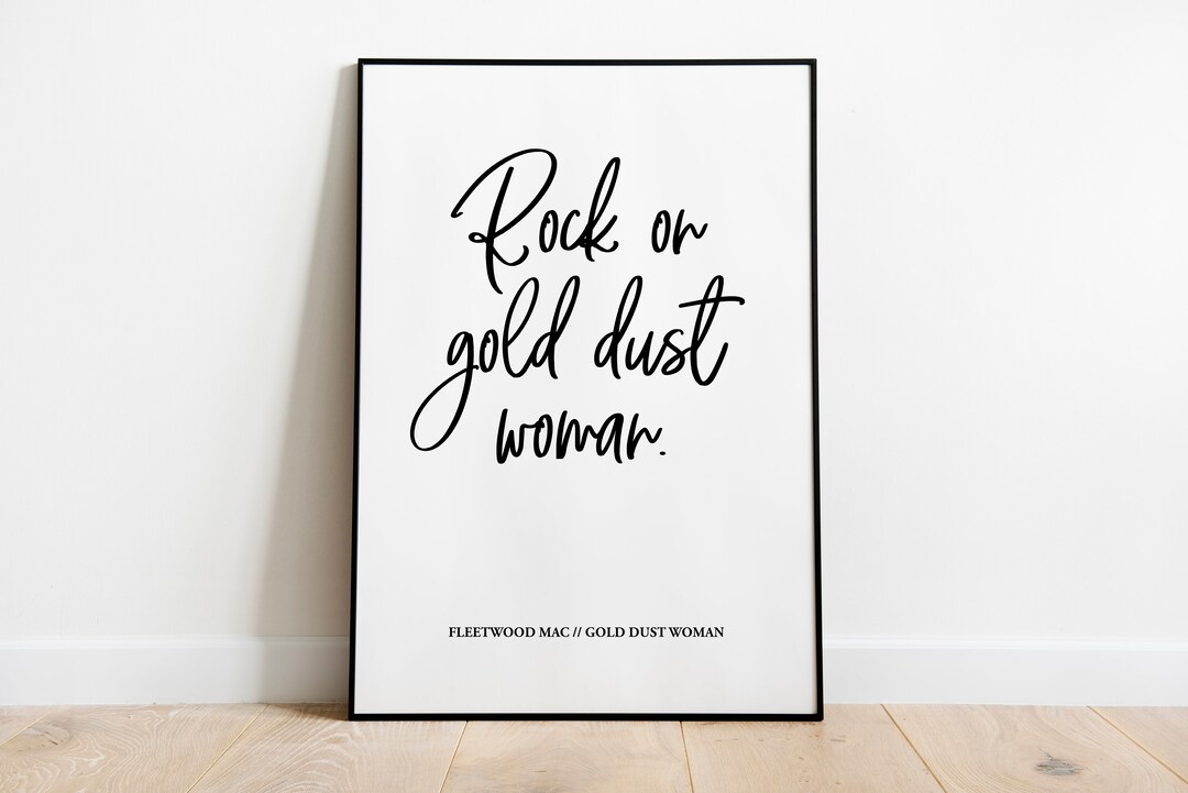 Gold Dust Woman Lyrics Print Music Print A5 A4 A3 