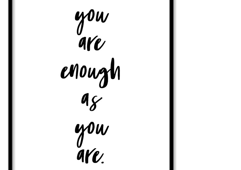 You Are Enough Wall Art Girl Power Inspiring Quote Etsy