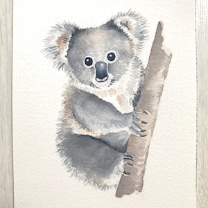 Koala Original Watercolor Painting / Koala Watercolor painting / Cute Koala Painting / Nursery Art / Cute animal art / Baby Koala Painting