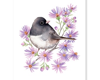Dark Eyed Junco Watercolor Art Print