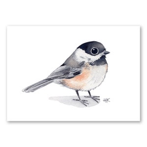 Chickadee Art Print / Black-capped Chickadee Art / Cute Bird Print / Cute Bird Art / Chickadee Watercolor / Gift for Bird Lover / Bird Print