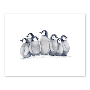 Bébés pingouins / Aquarelles pingouins / Impression pingouin / Art pingouin / Impression pingouin mignon / Pingouins mignons / Impression chambre d&#39;enfant / Art oiseau aquarelle