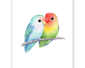 EASY WATERCOLOR PAINTING FOR BEGINNERS  Watercolor Painting Lovebirds 