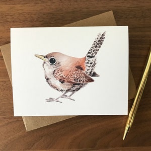 Tarjeta de felicitación de reyezuelo / Tarjeta de acuarela / Tarjeta de pájaro / Tarjeta en blanco / Tarjeta de pájaro de acuarela / Tarjeta de arte / Tarjeta de agradecimiento / Tarjeta de cumpleaños / Tarjeta de maestro