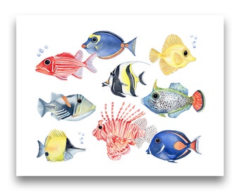 Tropical Fish Art Print / Tropical Fish Watercolor Art / Fish Art Print / Watercolor Fish / Tropical Fish Art / Nursery Print / Ocean Art