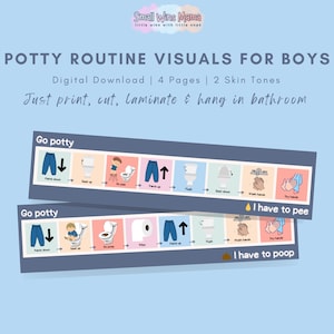Potty/Bathroom Routine Visual Graphics for Boys