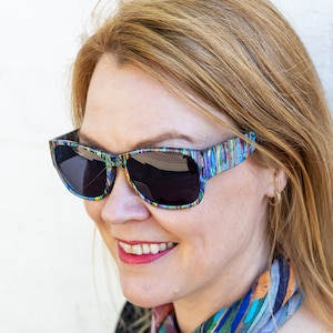 Rainbow Print Sunglasses: Unique Colorful UV Protection