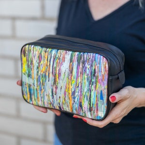 Mens Toiletry bag, Handmade Colorful Leather Washbag, Birthday Gift for Men #RV