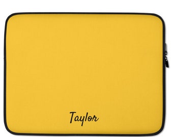 Sun Yellow Custom Laptop Sleeve, Personalized Macbook Cover, Macbook pro 13 Sleeve, Macbook Air 13 Case, 15 inch Laptop Sleeve, Unique Gift