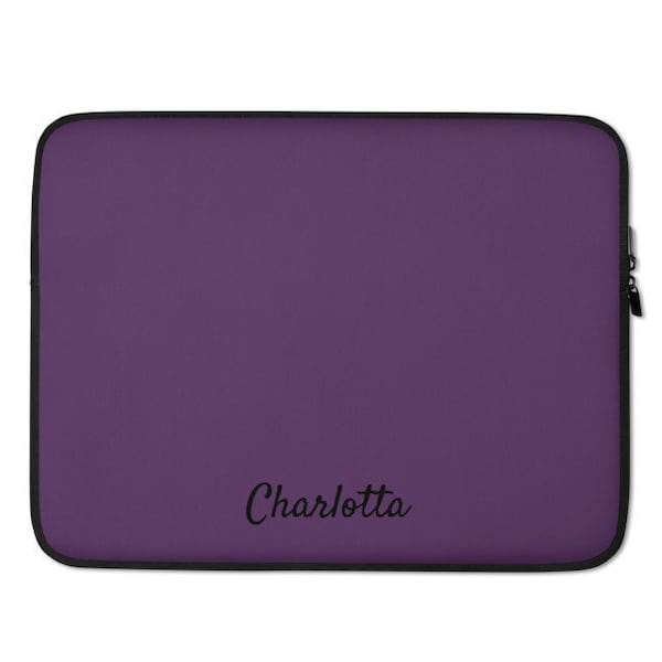 Personalized Purple Laptop Bag, Laptop Sleeve, Macbook Air Case, Macbook Pro Sleeve, 13 inch and 15 inch, Personalised Gift