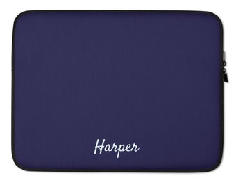 Personalized Laptop Bag, Dark Indigo Blue Laptop Sleeve, Macbook Cover, Mens Gift