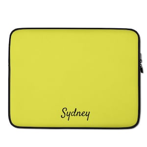 Lemon Yellow laptop Case, Custom Laptop Sleeve, Custom Macbook Cover, Personalized Gift