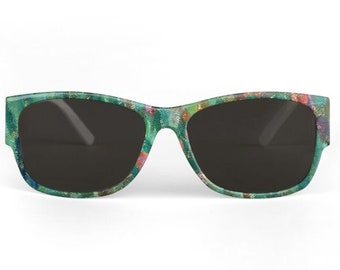 Gafas de sol verdes, gafas de sol estampadas únicas para él o ella #RV