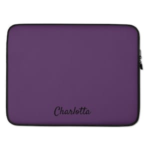 Personalized Purple Laptop Bag, Laptop Sleeve, Macbook Air Case, Macbook Pro Sleeve, 13 inch and 15 inch, Personalised Gift