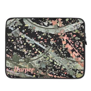Abstract Laptop Sleeve, Watercolor Splash laptop case, Personalised MacBook Cover  #DTB