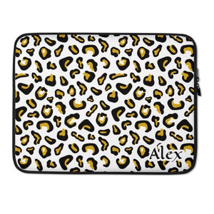 Personalized Leopard Print Laptop Sleeve: Neoprene MacBook Case
