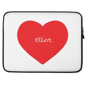 Funda de neopreno personalizada con diseño de corazón para portátil