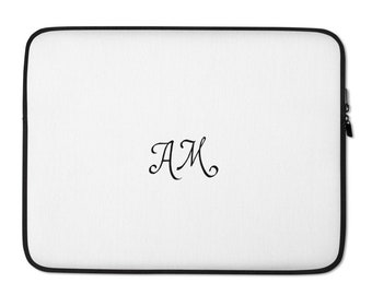 Personalized Gift, Custom Laptop Sleeve, White Minimalist Laptop Cover, 13 inch or 15 inch Macbook sleeve