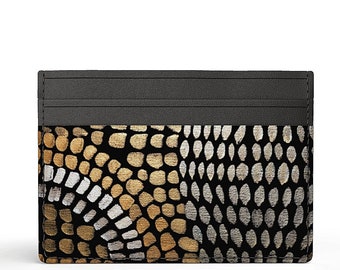 Printed Nappa Leather Card Case: Slim Wallet, Handmade in London