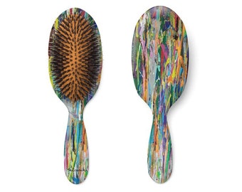 Unique Hairbrush, Detangling Brush with nylon and natural bristles, Gift for her, Gift for him #RV