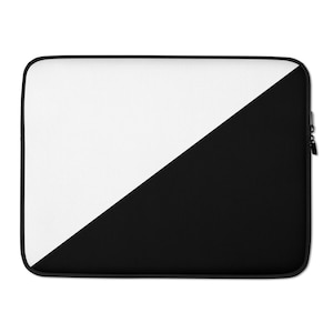 Minimalist Black and White Personalized Laptop Sleeve, Custom Name Modern Laptop Case, MacBook Protective Cover, Sleek Designer Tech Gift