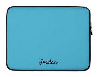 Personalized Macbook Cover, Sky Blue Laptop Sleeve, Macbook Pro 13 Case, 15 Inch Laptop Sleeve, New Job Gift