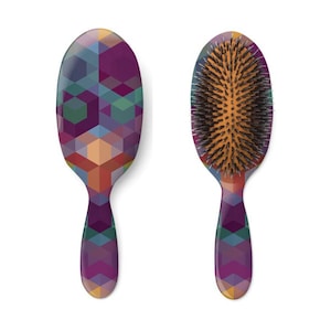 Detangling Hair Brush, Nylon and natural bristles, Purple Personalized HairBrush, Gift for him, Gift for her #CSP