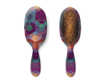 Detangling Hair Brush, Nylon and natural bristles, Purple Personalized HairBrush, Gift for him, Gift for her #CSP