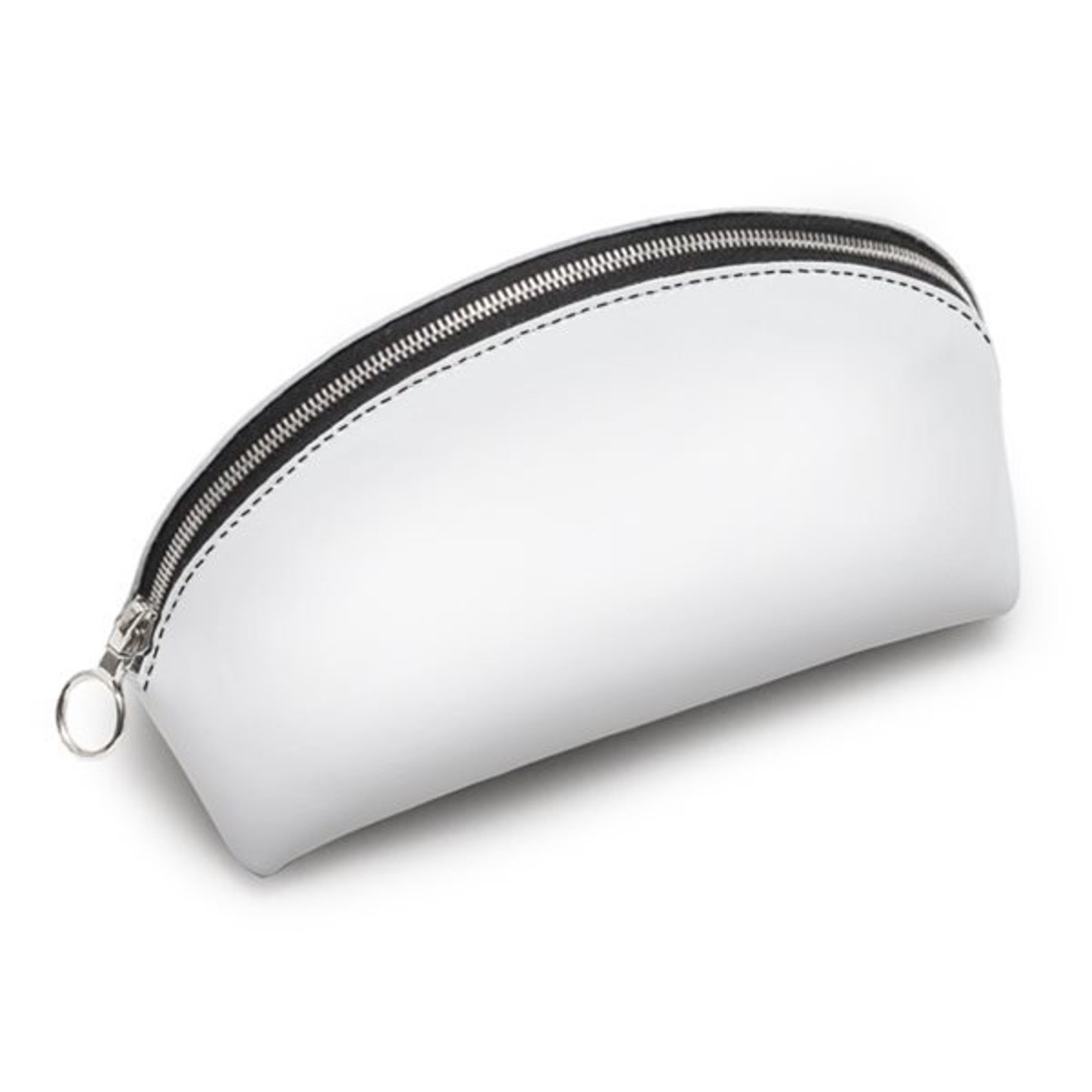 Black and White Leather Cosmetic Bag Minimalist Makeup Bag Etsy