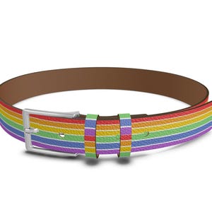 Rainbow Leather Belt, LGBT Pride Belt, Womens Leather Belt, Mens Leather Belt