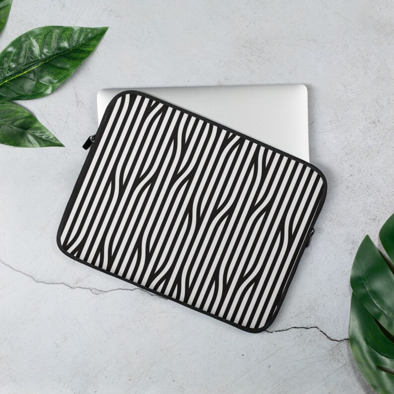 Striped Laptop Sleeve Laptop Case Black and White Macbook Etsy UK