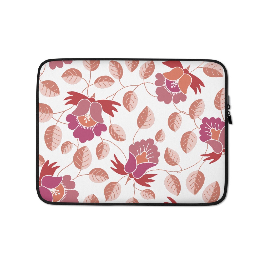 Personalized Computer Case Floral Laptop Sleeve Pink Flower Etsy Canada