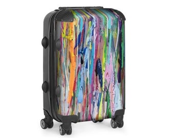 Aangepaste koffer, regenboog kleur pijn spetter rollende bagage, weekender tas, reiscadeau #RV