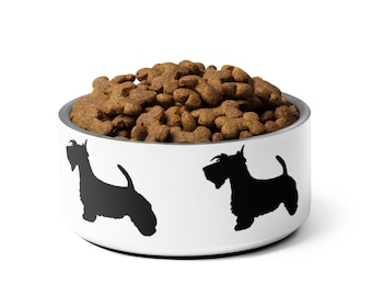Scottie Dog Food Bowl, Stainless Steel Pet Dish, Dishwasher Safe, Scottish Terrier Gift, Custom Dog Bowl