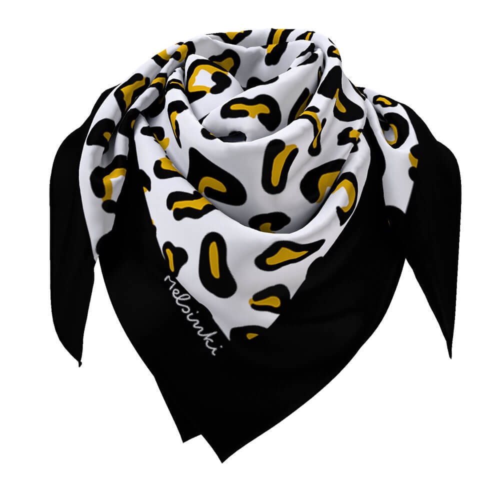 Leopard Print Scarf, Black and White Leopard Scarf, 65 Cm or 90 Cm