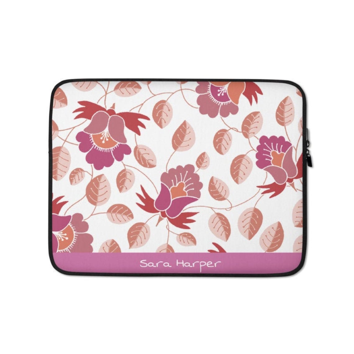 Personalized Computer Case Floral Laptop Sleeve Pink Flower Etsy Canada