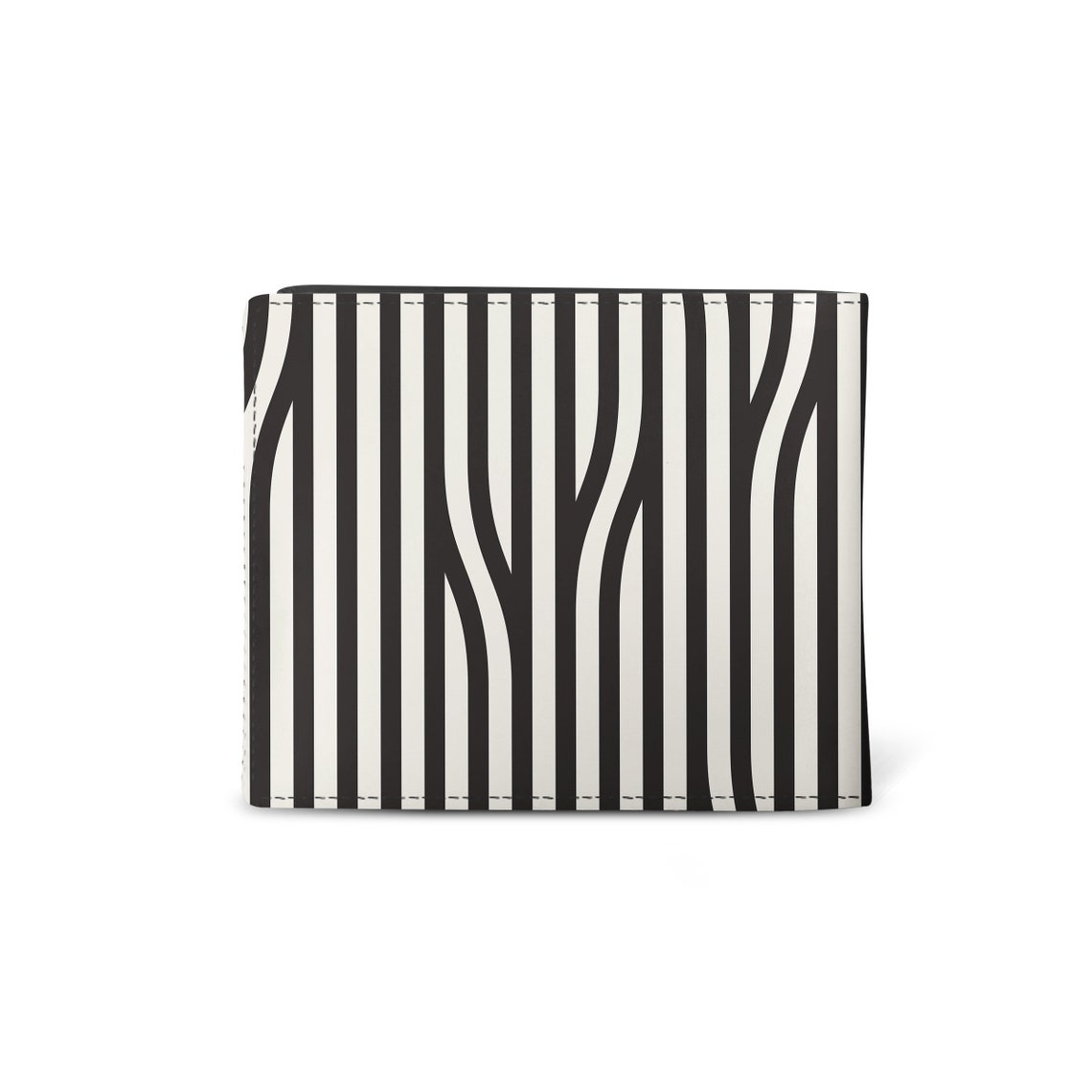 Mens Leather Wallet Oilcloth Wallet Black and White Striped Etsy