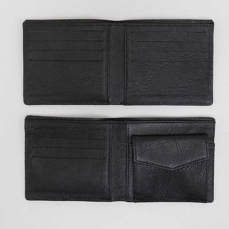 Mens Leather Wallet Oilcloth Wallet Black and White Striped Etsy