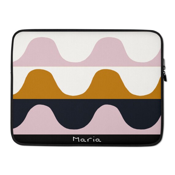 Custom Laptop Case Geometric Wave Print Laptop Sleeve Etsy