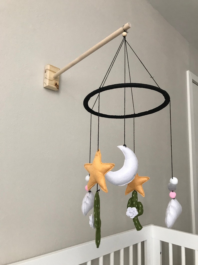 Wall Mounted Wooden Mobile Crib Arm Etsy