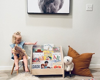 Montessori Bookcase for Toddler, Toddler Bookshelf, FREE SHIPPING