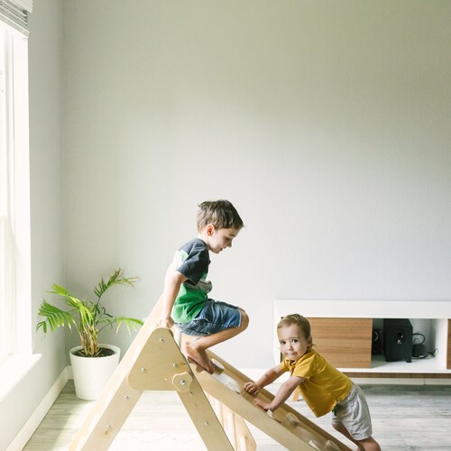 Large Climbing Triangle with Optional Rockwall Ramp | Montessori Climber | Waldorf Ladder shops | Made in America
