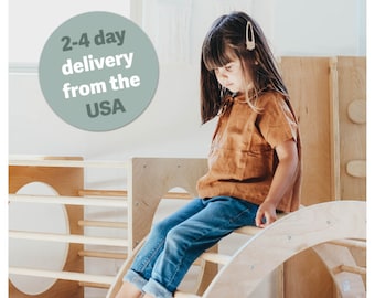 Montessori Climbing Arch with Optional Rock Wall Climbing Ramp