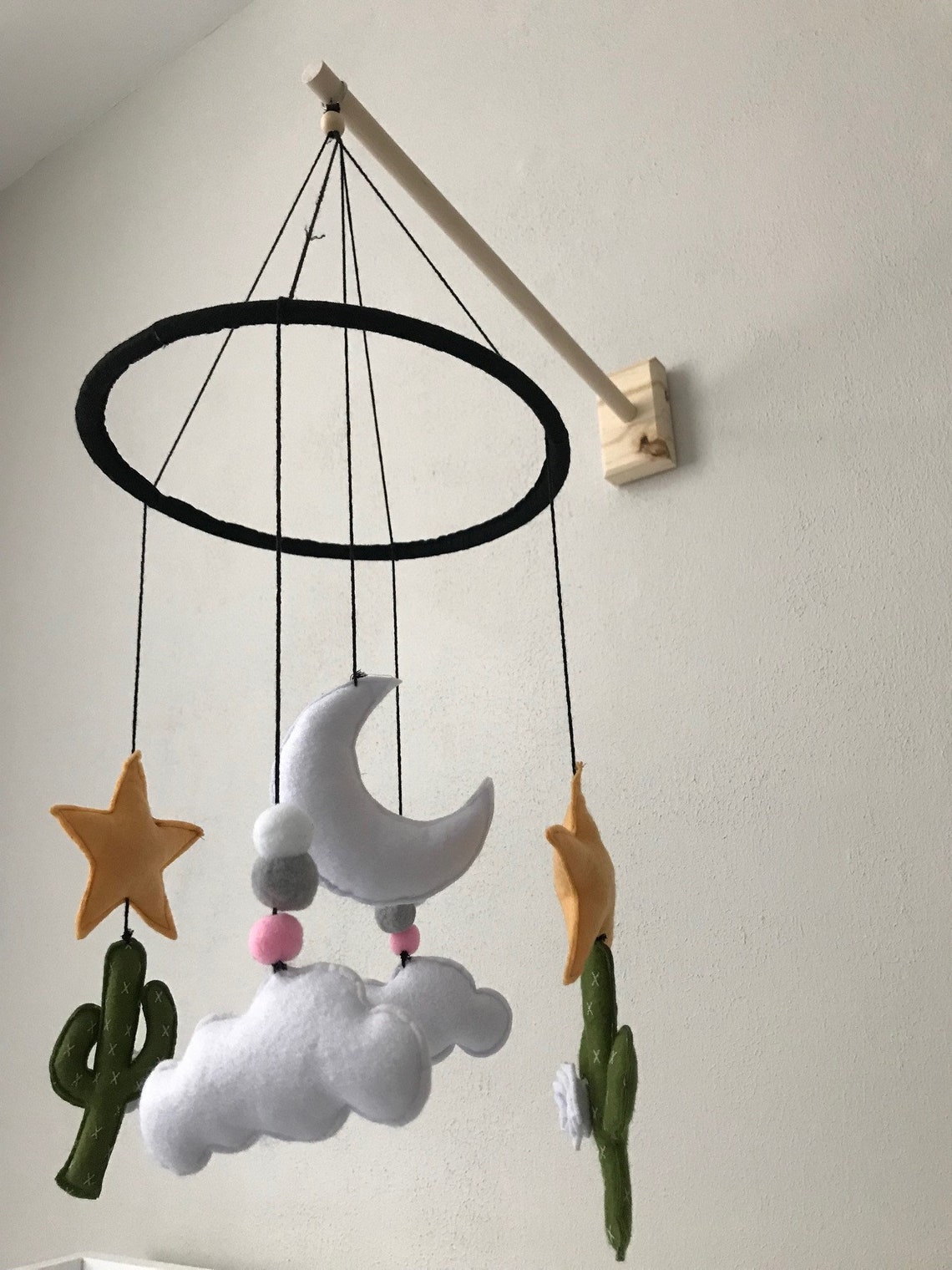 Wall Mounted Wooden Mobile Crib Arm Etsy