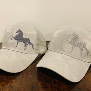 Gray Camo Sparkle American Saddlebred Horse Hat