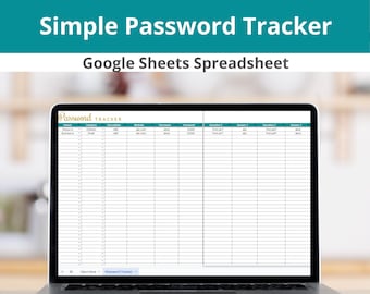 Password Tracker Google Sheets Spreadsheet to log logins and passwords, Password Organizer, Password List Tracker, Password Keeper Manager