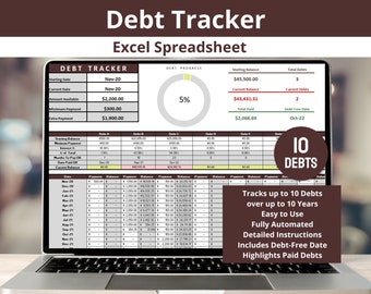 Debt Payoff Tracker Spreadsheet Designed for Dave Ramsey&#39;s Debt Snowball Method, Pay Off Your Credit Card and Student Loans!
