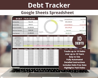 Google Sheets Debt Snowball Spreadsheet Tracker | Get Out Of Debt With This Credit Card and Student Loan Debt Payoff Planner!