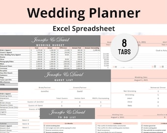 Wedding Planning Excel Spreadsheet Bundle | Wedding Planner for Your Budget, Guests and Checklist | Template Sheets | Instant Download